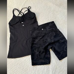 Lululemon tank top and Wunder Train shorts size 4